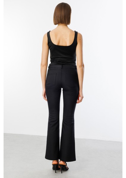 Kadın Beş Cep Ispanyol Paça Pantolon 2044 Siyah fırsatları