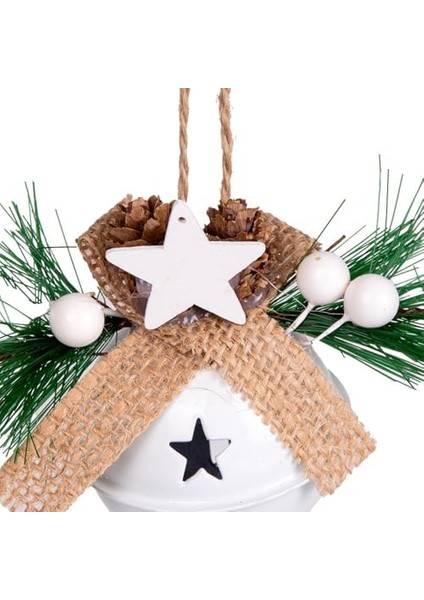 Yılbaşı Ağaç Süsü Çıngıraklı Yılbaşı Topu 4'lü Set Beyaz 6x7 Cm. fiyatları