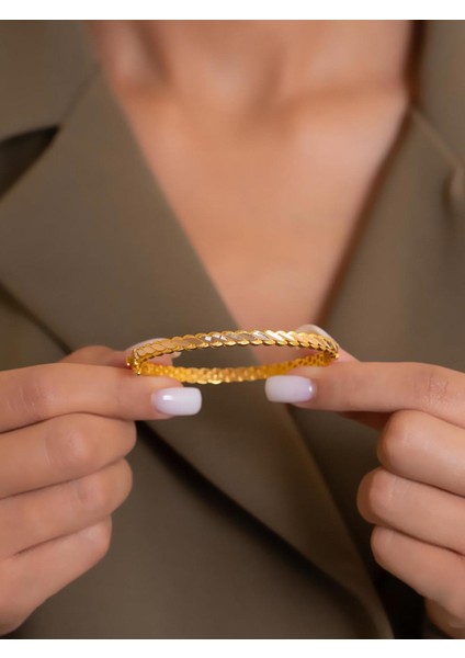 14 Ayar Altın Adana Burma Kelepçe Bilezik