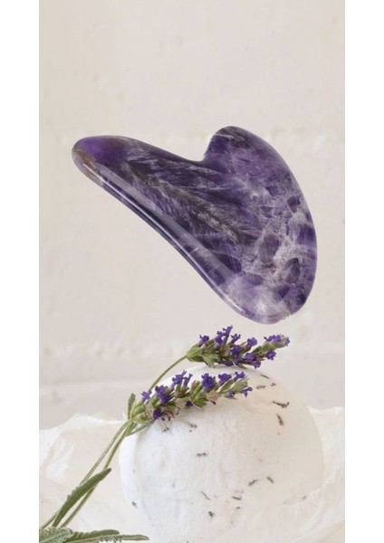 Ametist Kalp Gua Sha Masaj Taşı Hssasiyeti ve Matlığı Giderir,pürüzsüzleştirir.
