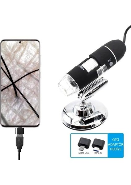 ve Saç Analiz Cihazı 1600X 2.mp USB 8 LED Digital Mikroskop fiyatları