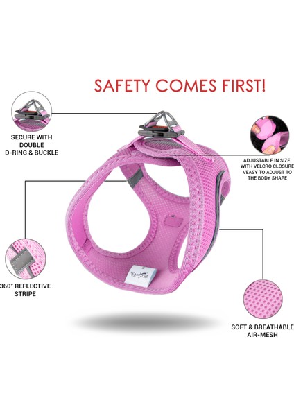 Air-Mesh Harness Köpek Göğüs Tasması XLarge Lila
