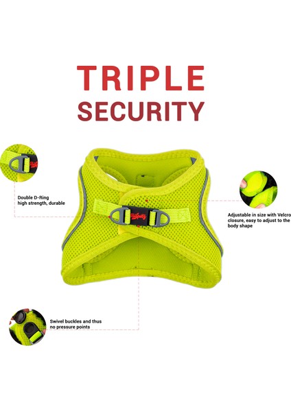 Air-Mesh Harness Köpek Göğüs Tasması XLarge Lime