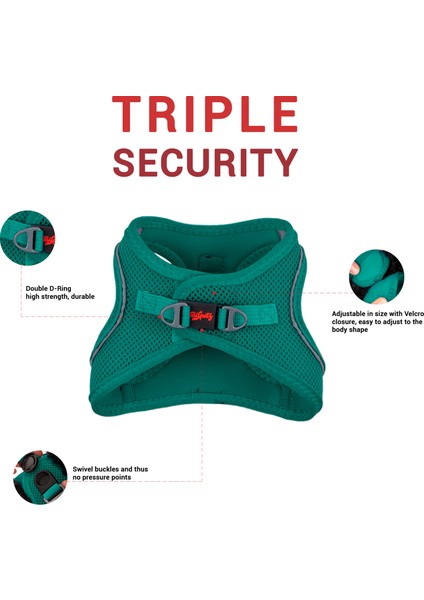 Air-Mesh Harness Köpek Göğüs Tasması XSmall Zümrüt