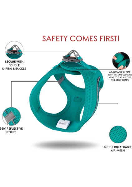 Air-Mesh Harness Köpek Göğüs Tasması XSmall Zümrüt