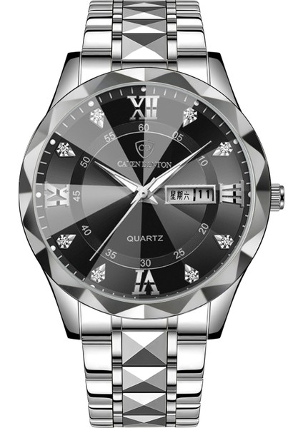 Erkek Saati - Çift Tarihli Işıldayan Saat (Yurt Dışından)