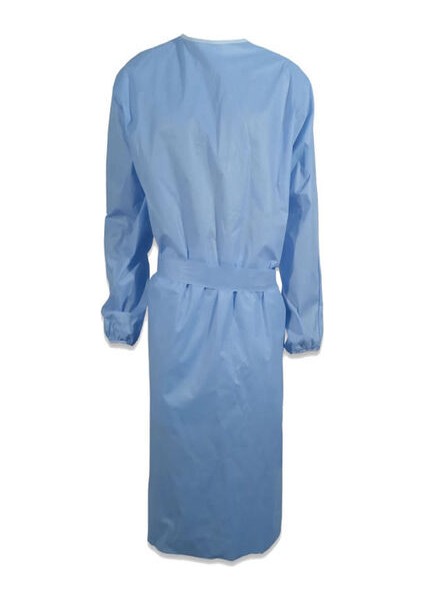 Hasta Önlüğü Uzun Kol 10 Adet Mavi Ribanalı