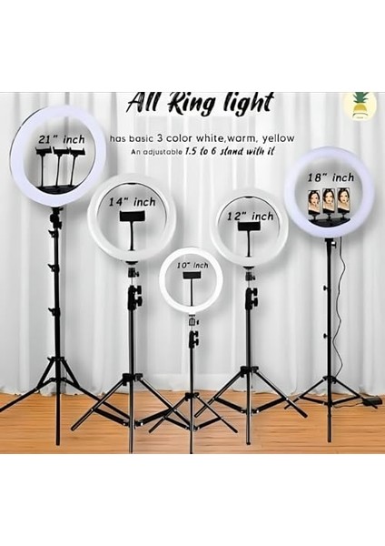 13 Inch Youtuber LED Işıklı Halka Telefon Tutuculu 13 Inch 26 cm Selfie/yayıncı/makyaj Işığı 210 cm Tripod F08 fiyatları