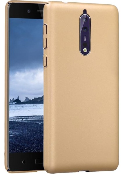 8 Uyumlu Sert Rubber Silikon Kılıf (Altın Rengi)