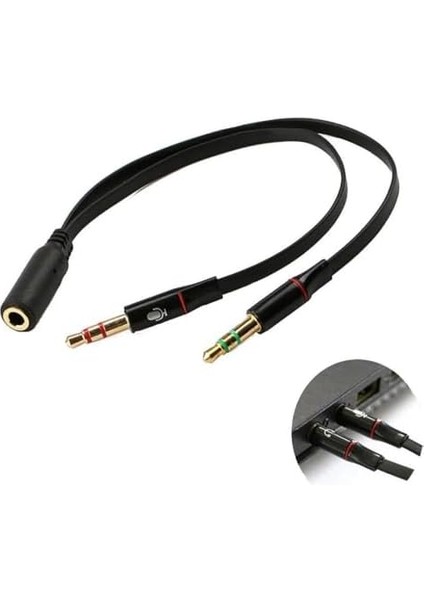 Girişli Kulaklığı Bilgisayara Bağlama, Kulaklık ve Mikrofon Ayırıcı,kulaklık Mikrofon Çevirici Ayırıcı Switch Splitter 3.5mm fiyatları