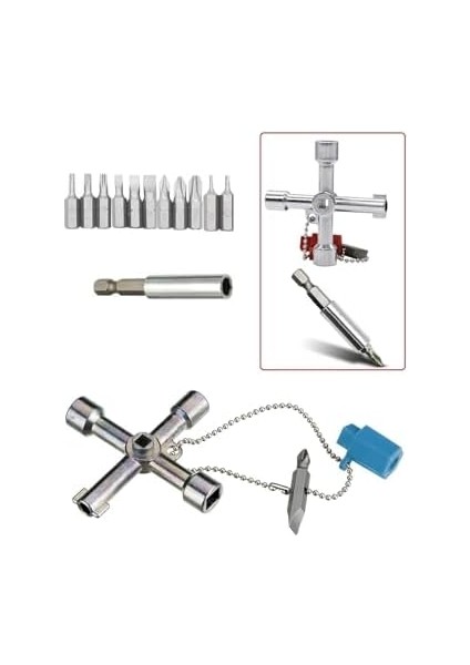 Kombine Pano Anahtarı Seti Fonksiyonel 15 Parça Elektrik Dolap Kilit Için Bits Uçlu Anahtar Seti fiyatları