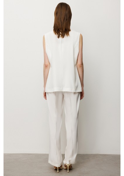 Kadın Tül Şal Yaka Yelek 6502 Ekru fırsatları