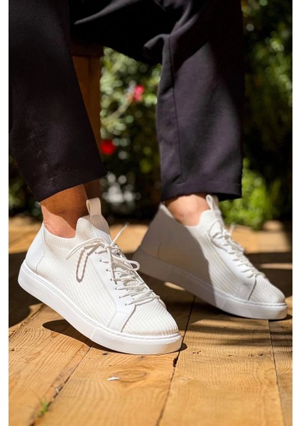 AXR500 Premium Beyaz Triko Bağcıklı Günlük Erkek Ayakkabı indirimleri