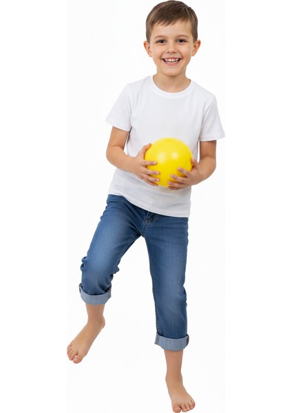 Yazlık Erkek Çocuk Kot Kapri Şort 3-12 Yaş Için Diz Altı Pamuklu Cepli Rahat Sempatik fırsatları