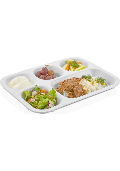 104.PW - Tabldot 3'lü Beyaz Servis Tabak Seti 35X27 Cm, Thermoset Melamin fiyatları