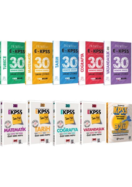 2026 E-Kpss Tam Not Serisi Özet Ders Notu-Tüm Dersler Çözümlü 30 Deneme-Çözümlü 3 Deneme