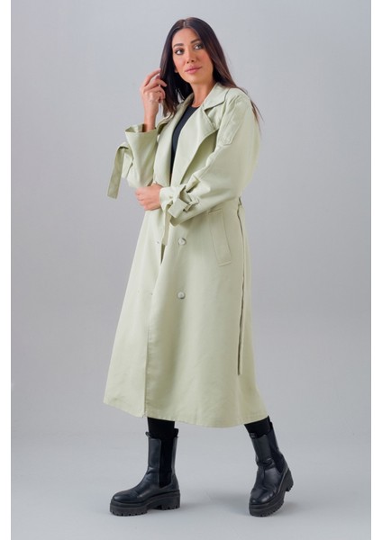 Şık Taş Rengi Düğmeli Trençkot – Rahat ve Modern Kesim modelleri