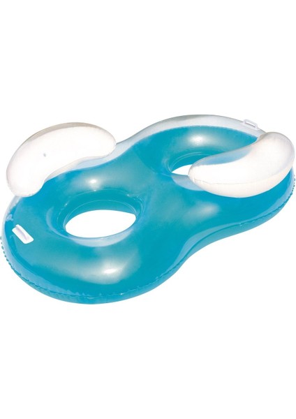 Çift Kişilik Mavi Deniz Yatağı Güneşlenme Koltuğu Dayanıklı Vinyl 188x117 Cm Plaj Havuz