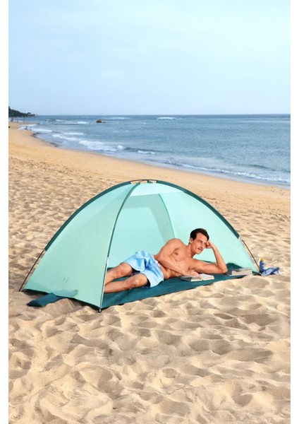 3 Kişilik Plaj Çadırı Yazlık Gölgelik Hafif Dayanıklı Kumaş 200x150 Cm Kolay Kurulum