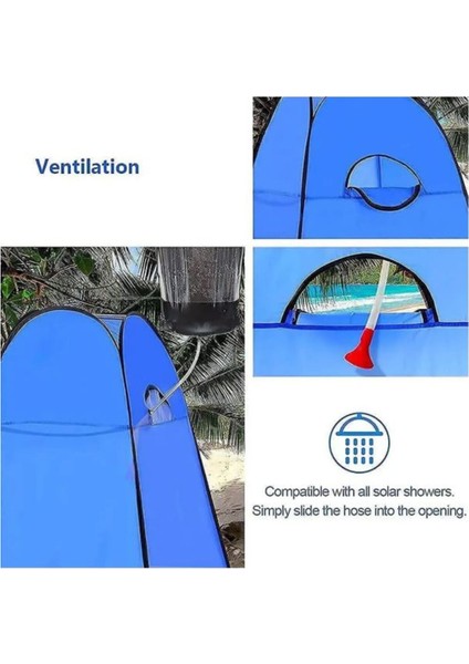 Otomatik Kamp Duş ve Giyinme WC Çadırı 120x120x190 cm 2 Mevsim Su Geçirmez Polyester Taşıma Çantalı