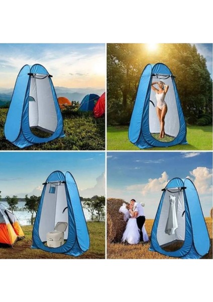 Otomatik Kamp Duş ve Giyinme WC Çadırı 120x120x190 cm 2 Mevsim Su Geçirmez Polyester Taşıma Çantalı