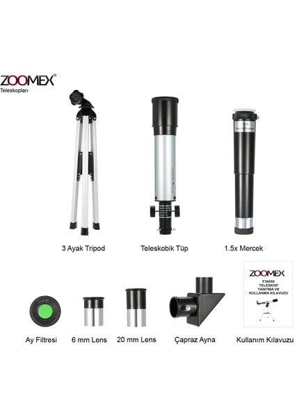Teleskop 90X Yüksek Büyütme Türkiye Üretimi Gençler ve Astronomi Tutkunlarına Özel