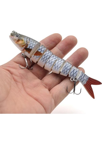 Çok Eklemli ABS Plastik Swimbait Yapay Balık Yemi 13,5 cm 8 Parça Mustad No 2 Üçlü İğneli