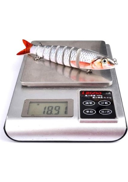 Çok Eklemli ABS Plastik Swimbait Yapay Balık Yemi 13,5 cm 8 Parça Mustad No 2 Üçlü İğneli