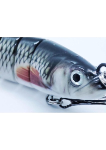 Çok Eklemli ABS Plastik Swimbait Yapay Balık Yemi 13,5 cm 8 Parça Mustad No 2 Üçlü İğneli