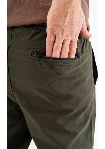 Erkek Haki Nefes Alan Likralı Esnek Kumaş Dar ve Bilek Paça Jogger Pantolon