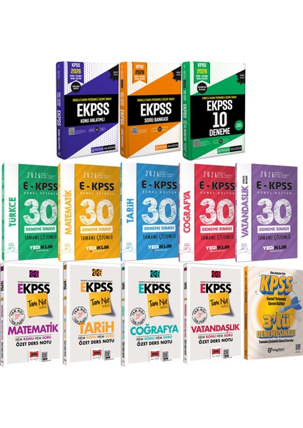 2026 E-Kpss(Ortaöğretim-Ön Lisans)Kazandıran Karma Set(Konu-Soru-Deneme)
