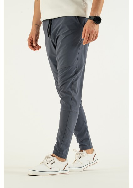 Erkek Gri Nefes Alan Likralı Esnek Kumaş Dar ve Bilek Paça Jogger Pantolon indirimleri