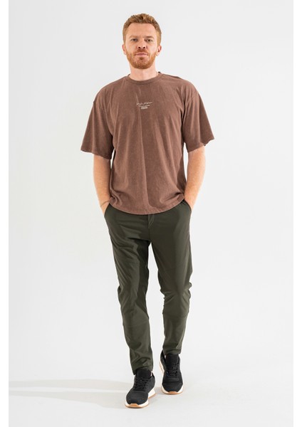 Erkek Haki Nefes Alan Likralı Esnek Kumaş Dar ve Bilek Paça Jogger Pantolon fiyatları