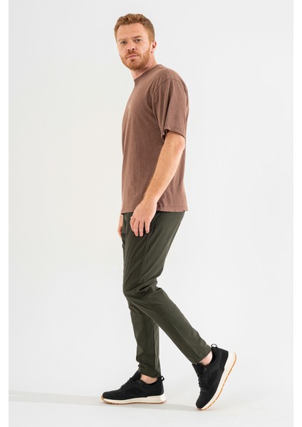 Erkek Haki Nefes Alan Likralı Esnek Kumaş Dar ve Bilek Paça Jogger Pantolon modelleri