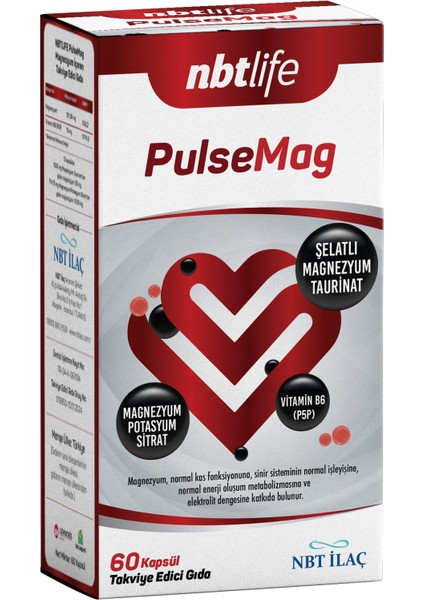Pulsemag 60 Kapsül Şelatlı Magnezyum Taurinat 2 Adet fiyatları