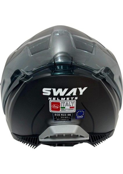 Kask Sway Sw 865 Space Black Whıte Güneş Gözlüklü