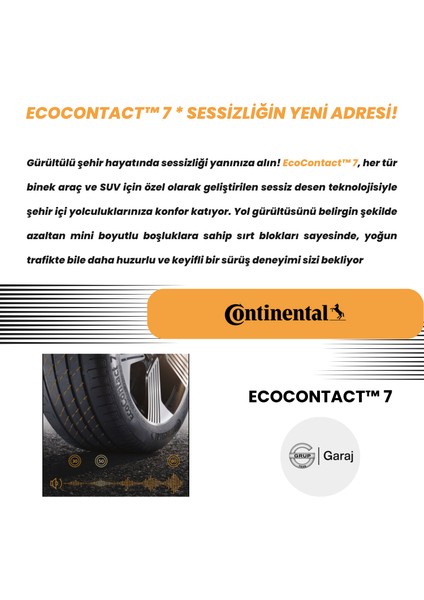 215/60R17 96H Fr Continental Ecocontact7 - 2025 Yaz