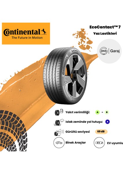 215/60R17 96H Fr Continental Ecocontact7 - 2025 Yaz