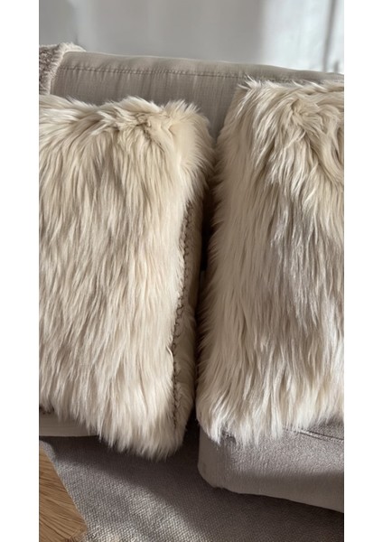 Home Yumuşak Dokulu Krem Bej Kare Kırlent Kılıfı 2’li Set modelleri