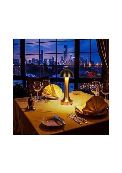 Geldi Şarjlı Masa Lambası Dimmerli Dekoratif Abajur Cata Lizbon Gold Dokunmatik Sunum Lambası 3 Renk Modu modelleri