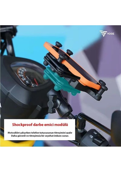 GA11 Motosiklet Bisiklet Telefon Tutucu Ister Ayna Ister Gidon Tuttur Ikisi Bir Arada Şok Emici Damperli (Shockproof, Gidon ve Ayna Montajı) modelleri