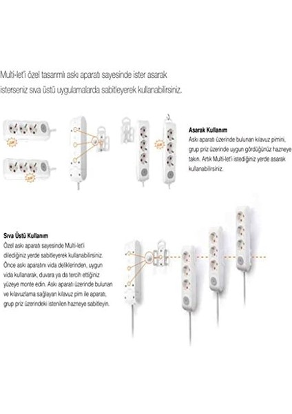 Pack Viko Multi-Let 6lı Topraklı Kablolu Ç.k 5mt Siyah Priz fiyatları