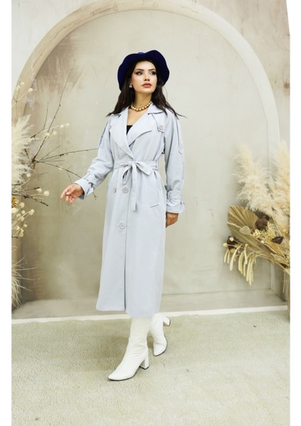 Şık Taş Rengi Düğmeli Trençkot – Rahat ve Modern Kesim modelleri