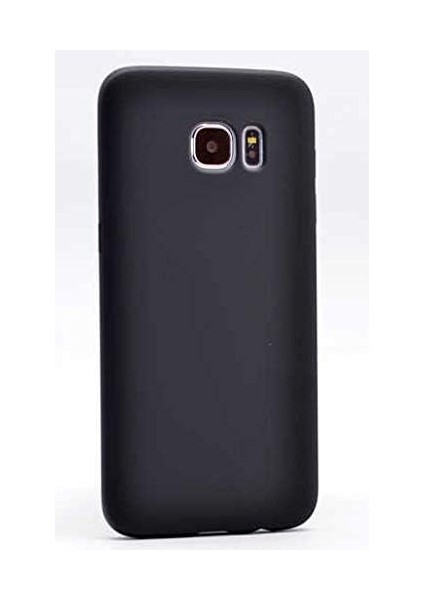 Galaxy S7 Edge Uyumlu Mat Yumuşak Silikon Kılıf (Siyah)