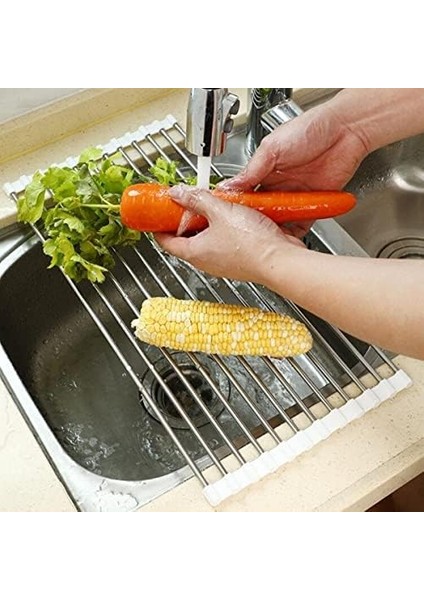 Evye Üstü Katlanır Nihale Paslanmaz Çelik Pratik Sebze Meyve Bulaşık Kurutma Süzgeci modelleri