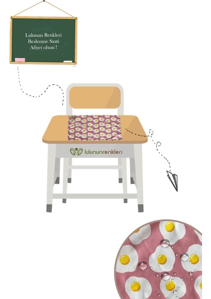 Sıvı Geçirmez Okul Beslenme Örtüsü (30X45 cm ) 2 Adet modelleri