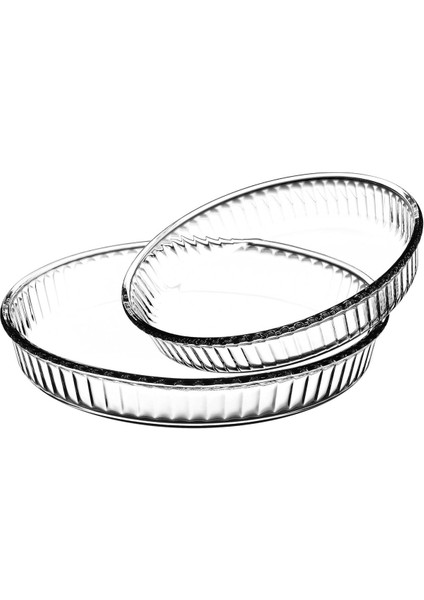 Şeffaf Cam Yuvarlak Borcam Seti – 2 Parça Çok Amaçlı (32 & 28 Cm) fiyatları