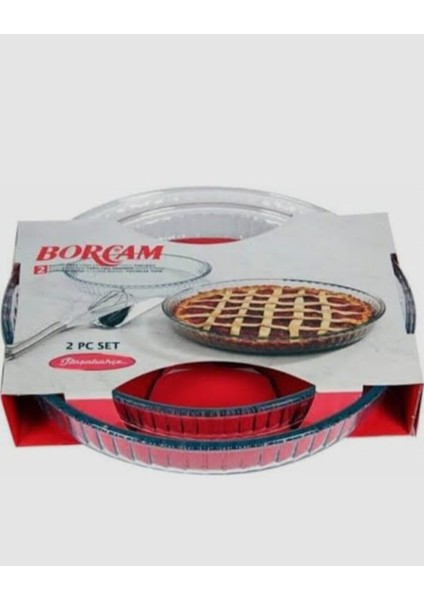 Şeffaf Cam Yuvarlak Borcam Seti – 2 Parça Çok Amaçlı (32 & 28 Cm) indirimleri