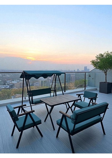 Vera 2-1-1-Masa-Salıncak Bahçe Balkon Mobilyası , Oturma Grubu , Çay Seti