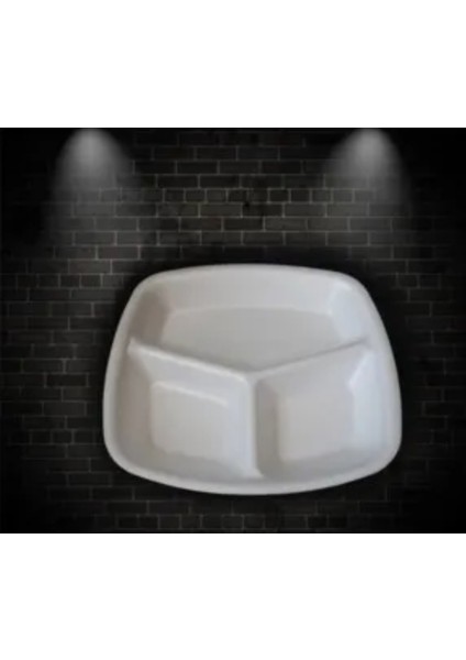 100 Lü 3 Bölmeli Köpük Tabak – Pratik Sunumlar Için